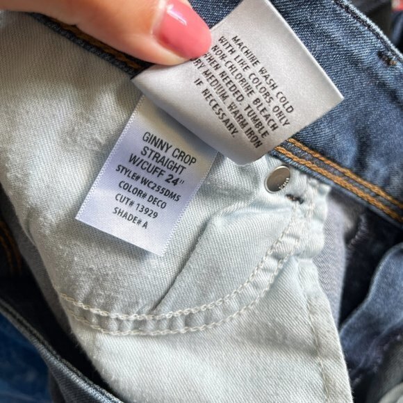 Hudson Womens Ginny Crop Straight w/ Cuff 24" Low Rise in Deco Blue Size 29 - Picture 7 of 7